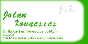 jolan kovacsics business card